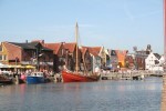 Blick auf den Binnenhafen. 5 Gehminuten bis in die Innenstadt und zur Hafenmeile / Ferienwohnung "Stadtlust 2" in Husum