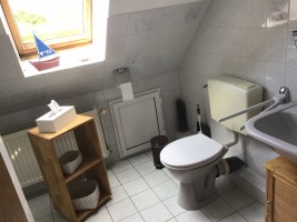 Badezimmer mit Dusche und WC / Ferienwohnung "Wehlenhoff (I)          am Deich" in Husum