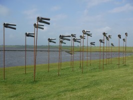 Kunstinstallation am Dockkoog / Ferienwohnung "Husum-Tied" in Husum