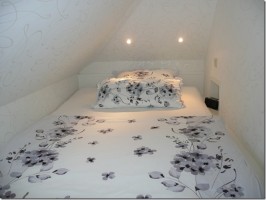 Hier schlafen Sie in einem Alkoven 1,40 x 2,00 m
mit Beleuchtung und / Appartement  in Mildstedt/Husum