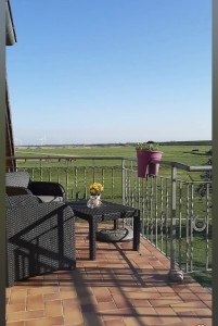 Balkon mit herrlichen Ausblick / Ferienwohnung "Deichblick" in Husum-Schobüll