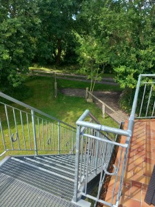 Aussentreppe vom Balkon / Ferienwohnung "Deichblick" in Husum-Schobüll